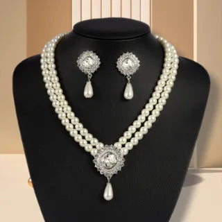 Cross-border Women's High-end Pearl Necklace and Earrings Set, Elegant and Versatile Pendant, Wedding Banquet Multi-layer RkShop