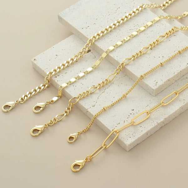Gold Bracelets Set for Women,14K Gold Plated Dainty Gold Link Chain Bracelets Trendy Stackable Gold Cuff Bracelets Jewelry Gifts RkShop